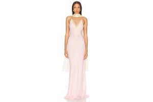 Sheer Georgette Bodycon Gown - Sheer Draped Gown for OEM