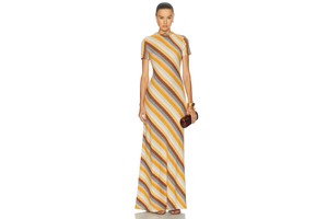 Allie Metallic Knit Stripe Maxi - Keyhole Back Knit Maxi for OEM
