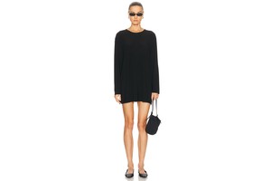 Oversized Long Sleeve T-Shirt Mini Dress - Machine Washable Dress for OEM