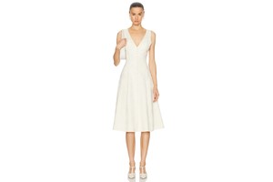 Dinner's At Six Cotton Fit and Flare Midi - Button Loop Front Dress for OEM