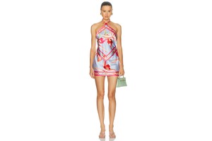 Adelaide Silk Halter Mini Dress - Self Tie Silk Dress for OEM
