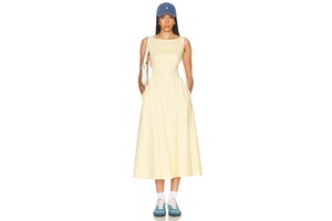 Stretch Cotton Sateen Fit and Flare Midi - Organic Cotton Dress for OEM
