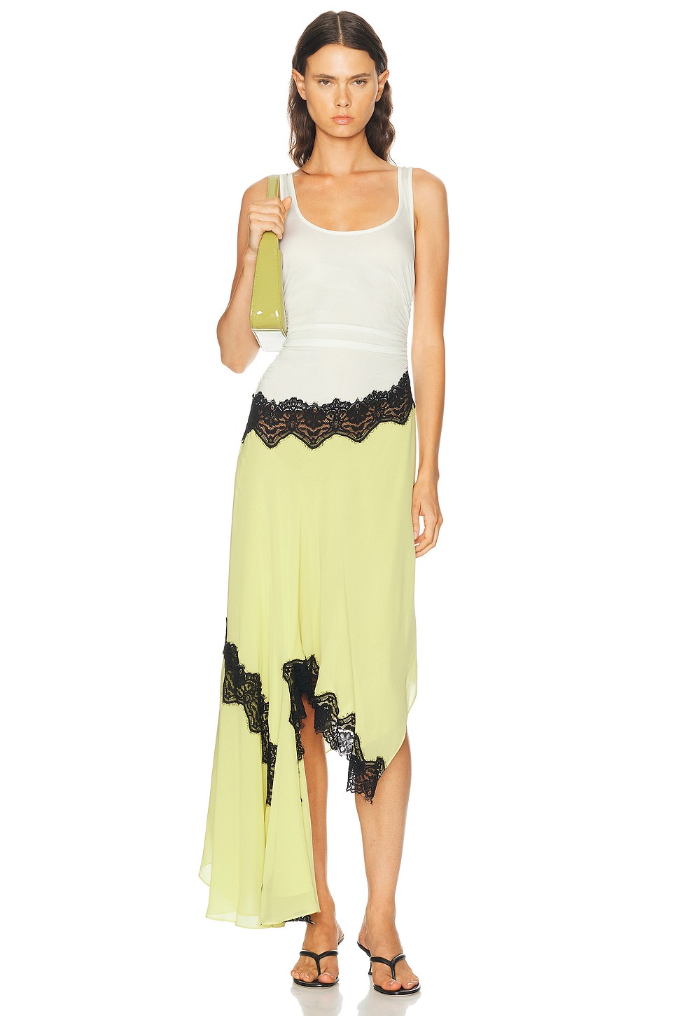 Cutaway Lace Gathered Dress - Gathered Crepe Maxi for OEM