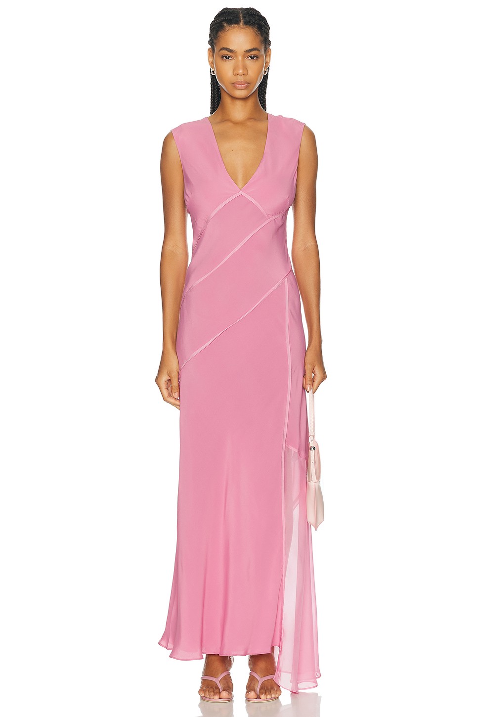 Panelled Satin Gown - Draped Panel Gown for OEM