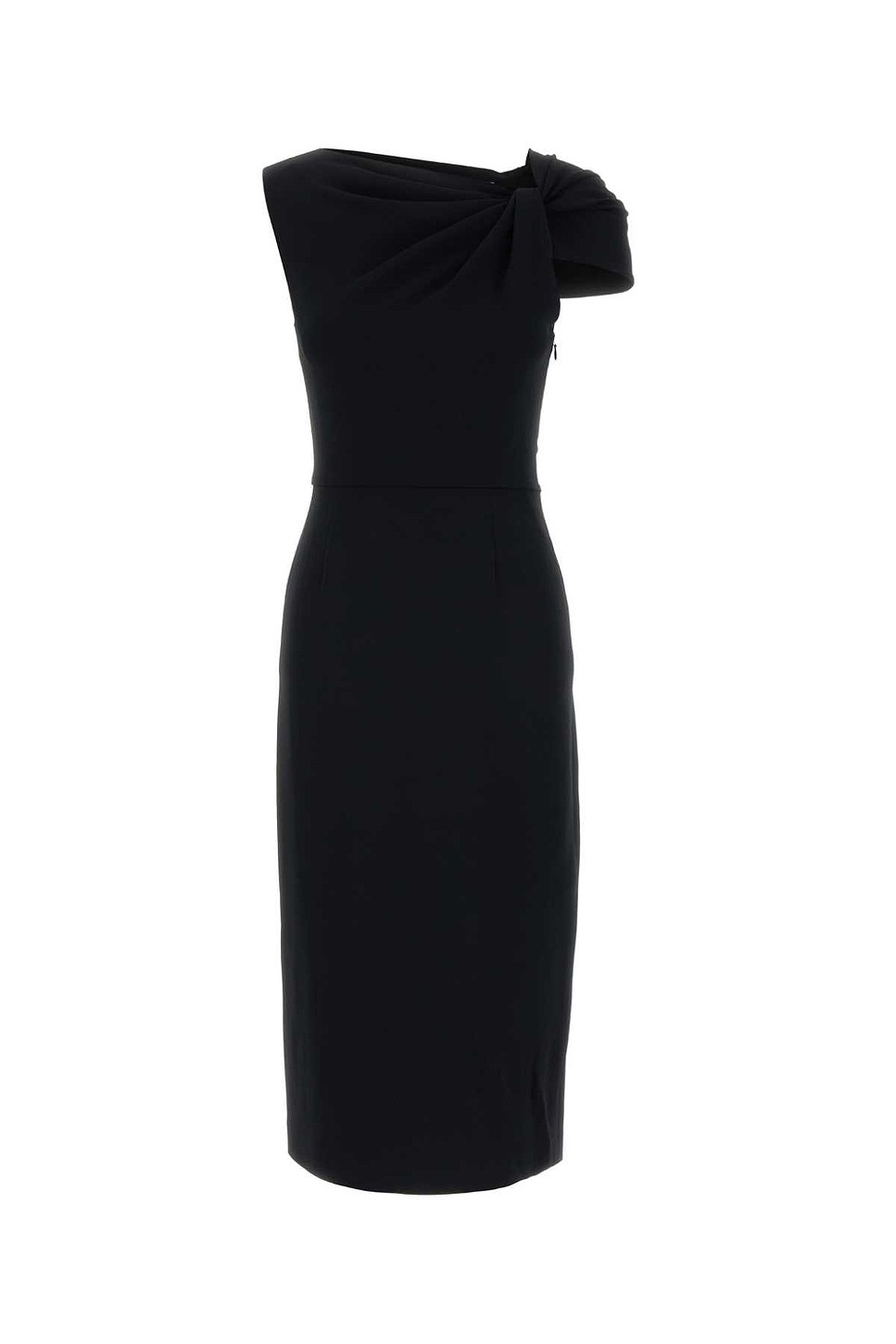 Black Stretch Cady Dress - Viscose Acetate Cady Dress for OEM