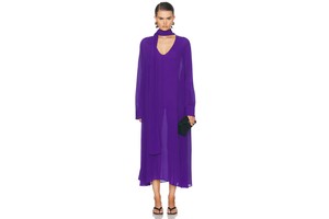 Georgette Maxi Dress with Scarf - Sheer Georgette Maxi for OEM