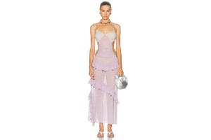 Lilac Sequin Chiffon Maxi - Tie Back Sequin Chiffon Maxi for OEM