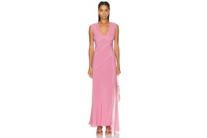 Panelled Satin Gown - Draped Panel Gown for OEM