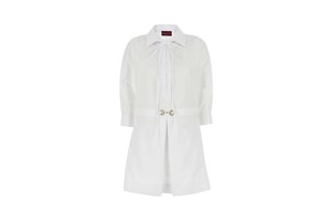 White Cotton Poplin Shirt Dress - Poplin Shirt Dress for OEM