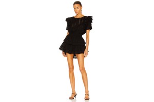 Black Cotton Eyelet Mini Dress - Cotton Eyelet Mini for OEM