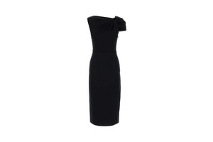 Black Stretch Cady Dress - Viscose Acetate Cady Dress for OEM