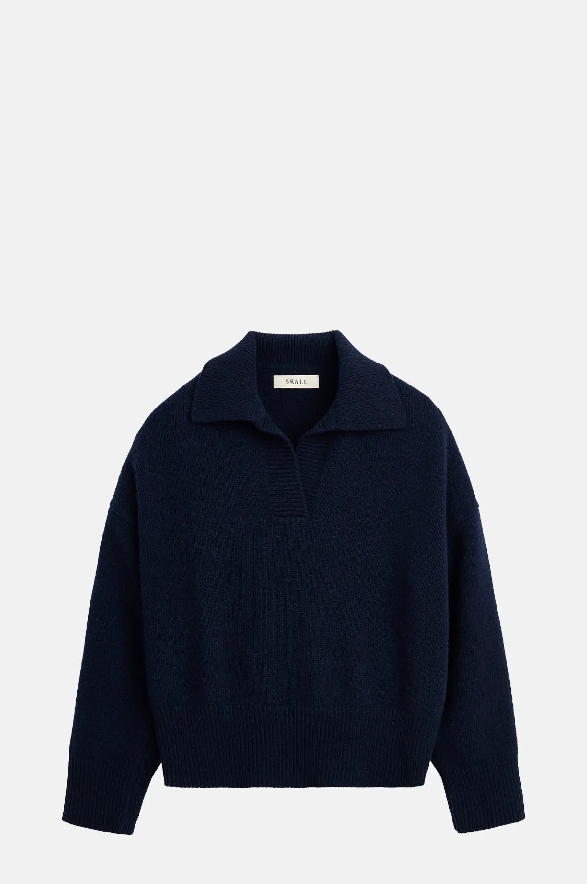 Navy Merino V-Neck Jumper - Dropped Shoulder for OEM