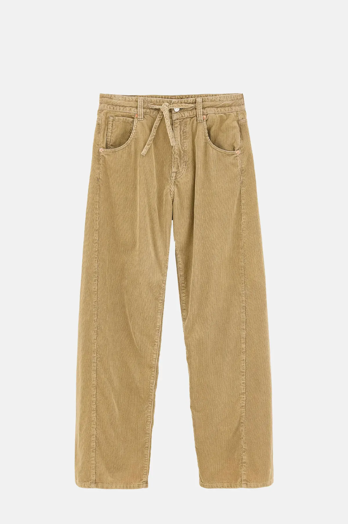 Clay Corduroy Paperbag Jean - Elastic Waist Wide Leg for OEM
