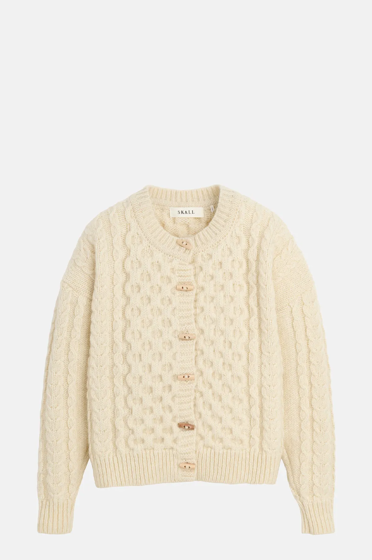 Off White Wool Cable Cardigan - Danish Knitted for OEM