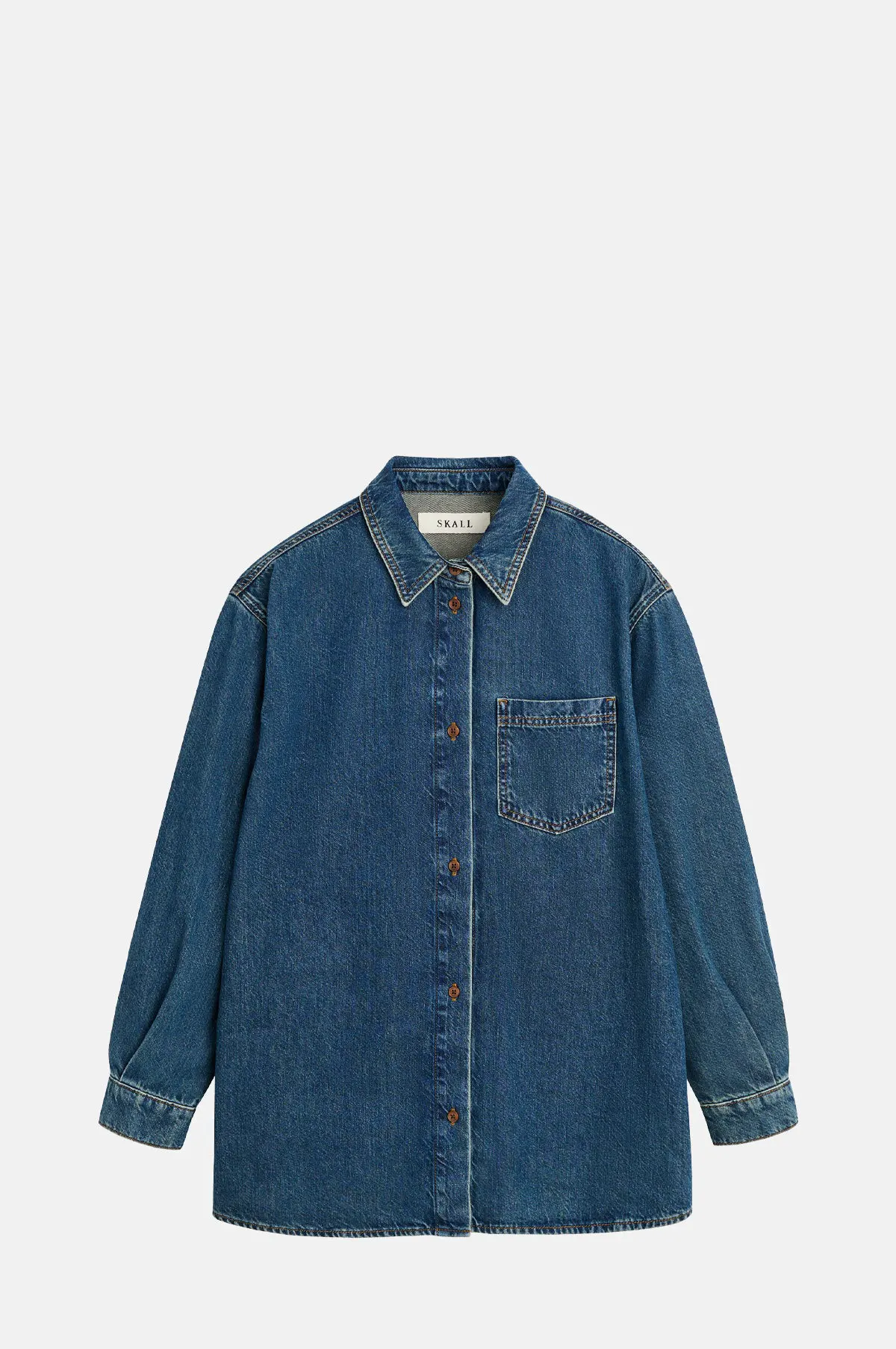 Organic Cotton Denim Oversized Shirt - Washed for OEM