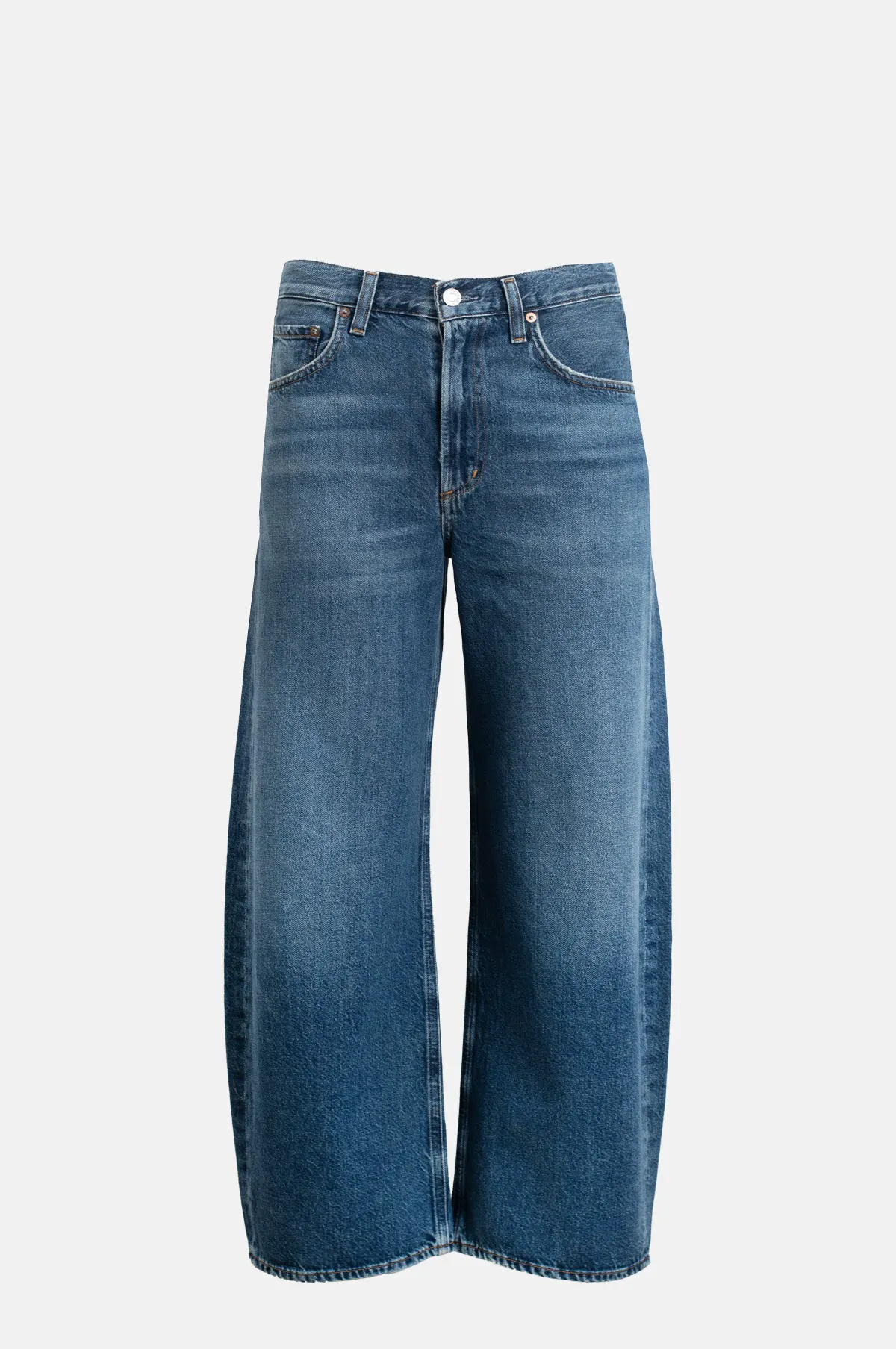 Indigo Barrel Leg Cropped Jean - Rigid Regenerative Cotton for OEM
