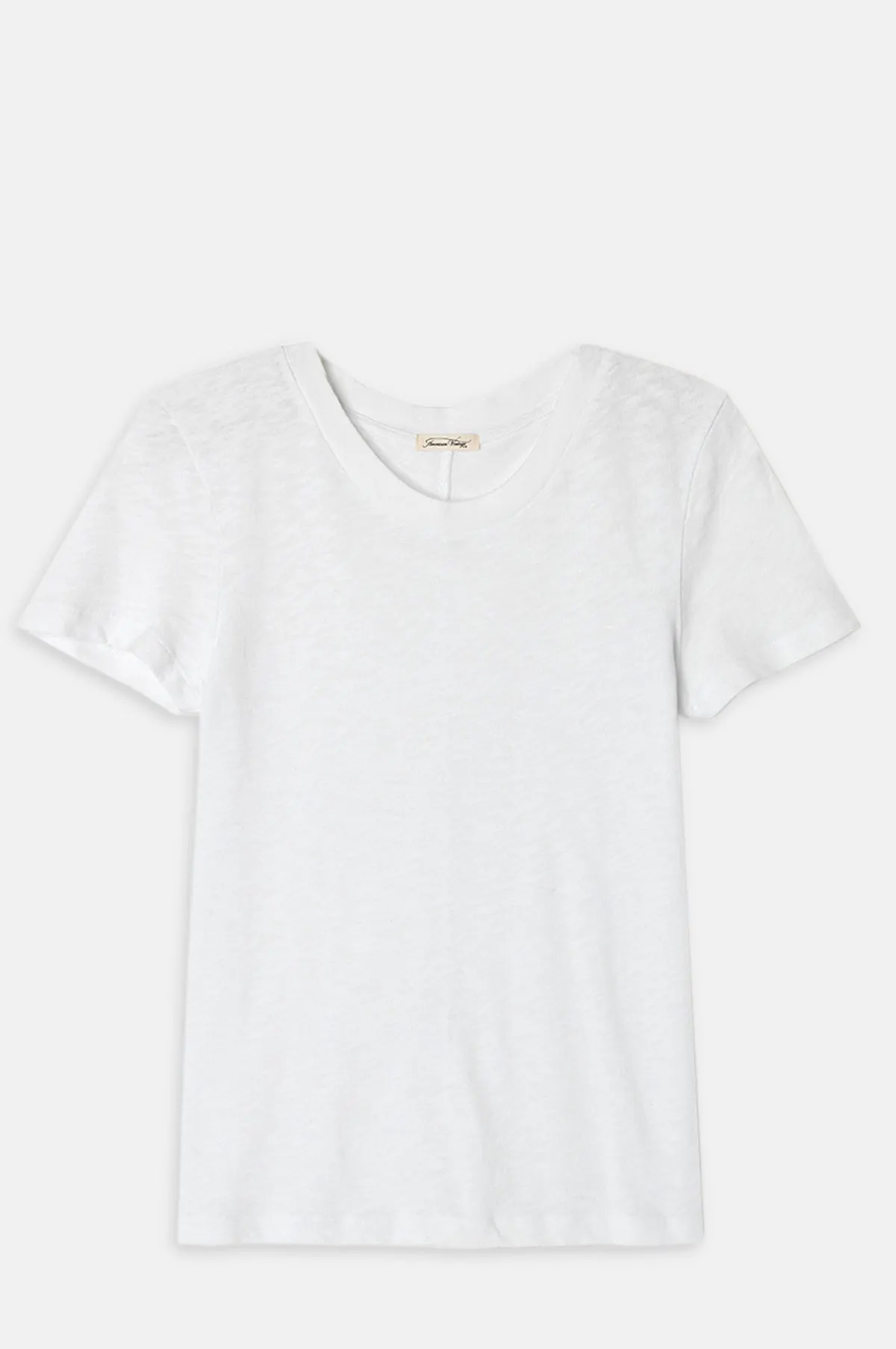 White Cotton Straight Fit Tee - Thick Collar Short Sleeve for OEM