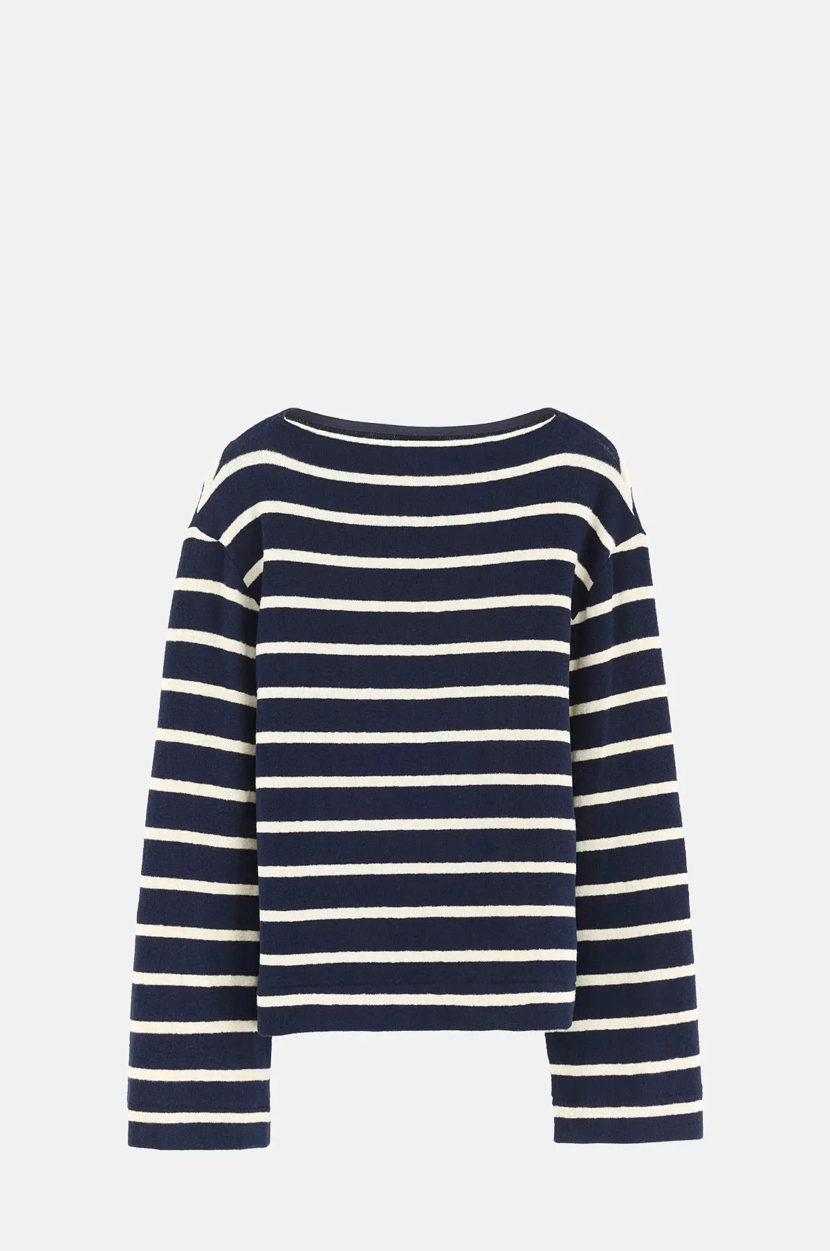Striped Cotton Jersey Boat Neck Top - Breton for OEM