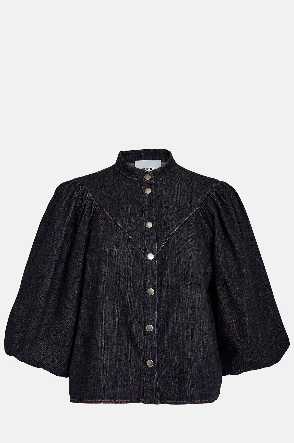 Indigo Cotton Lyocell Shirt - Balloon Sleeve Western Yoke for OEM
