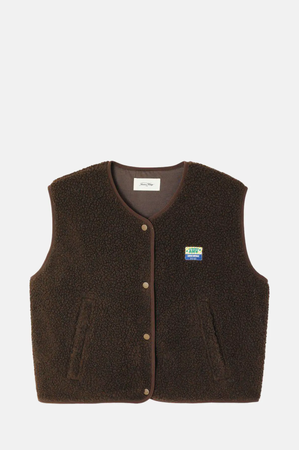Chestnut Polyester Fleece Vest - Padded Boxy Sleeveless Gilet for OEM