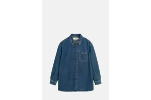 Organic Cotton Denim Oversized Shirt - Washed for OEM