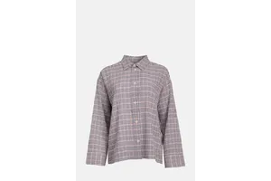 Pastel Check Seersucker Overshirt - Relaxed Cotton Blend Shirt for OEM