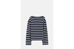 Striped Cotton Jersey Boat Neck Top - Breton for OEM