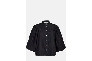 Indigo Cotton Lyocell Shirt - Balloon Sleeve Western Yoke for OEM