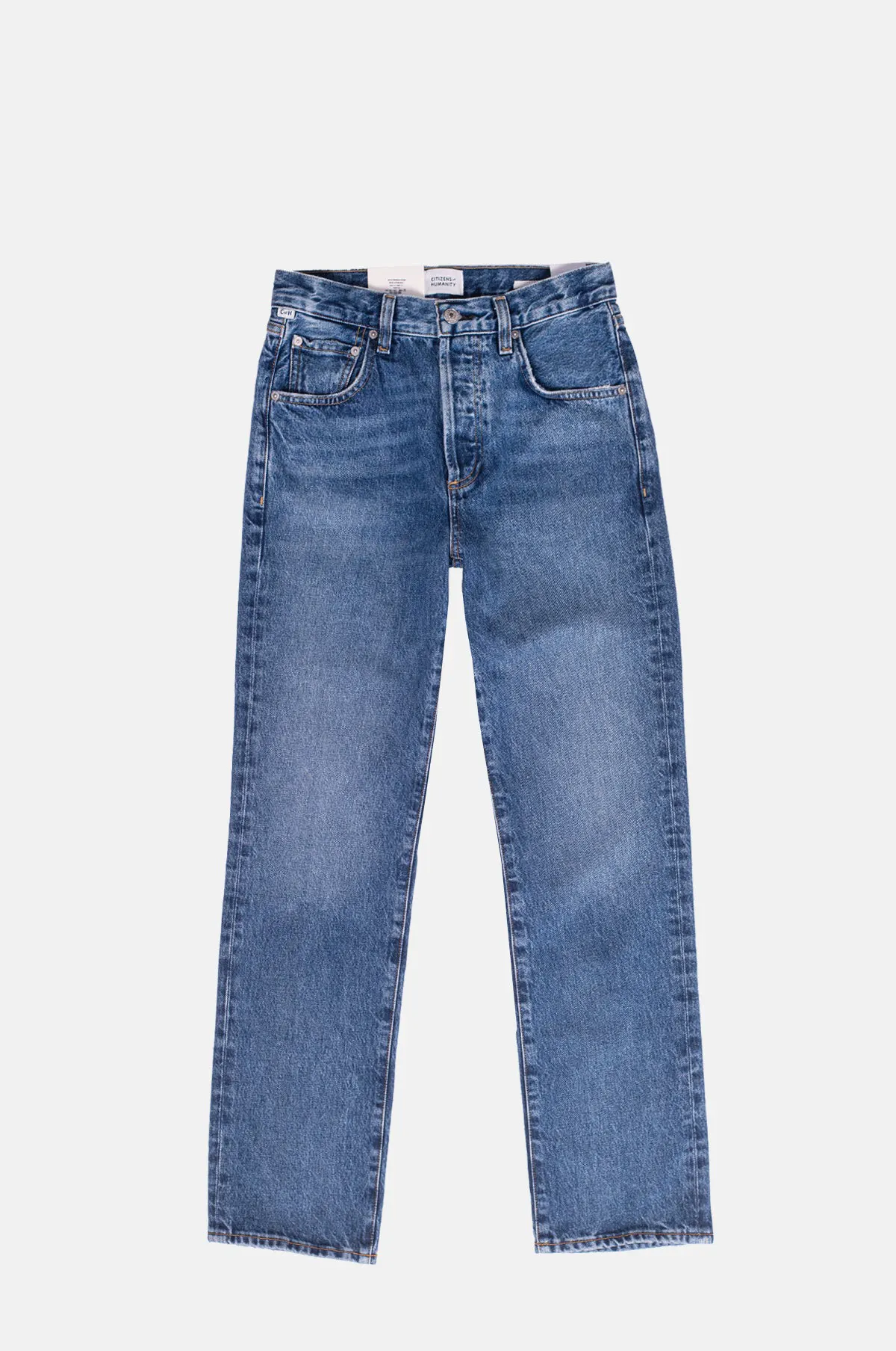 High Rise Straight Leg Rigid Denim Jeans - OEM
