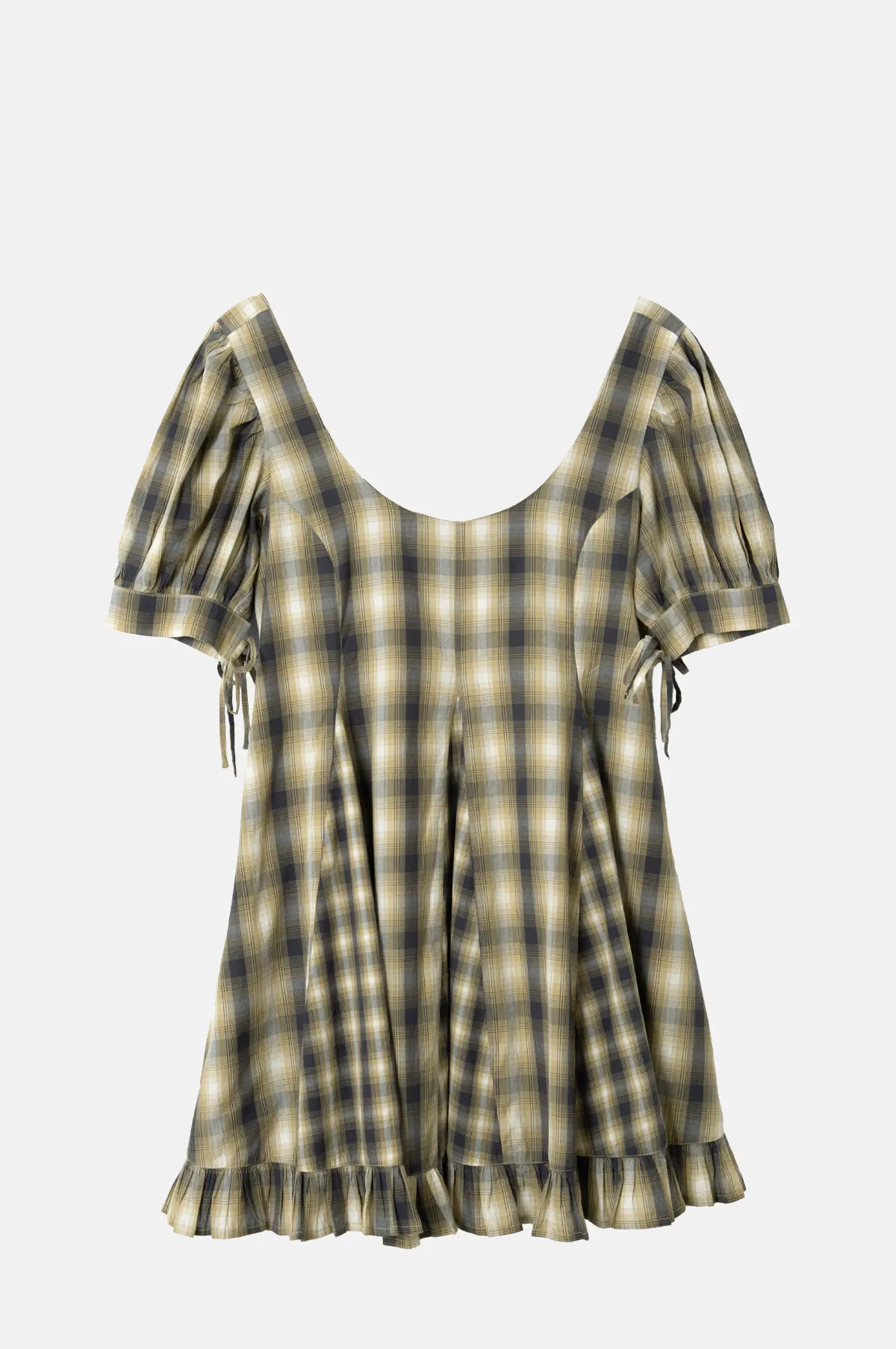 Godet Panel Puff Sleeve Mini Dress - OEM