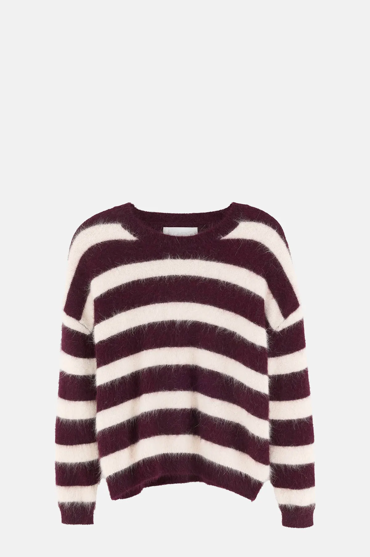 Oversized Striped Angora Blend Knit - OEM