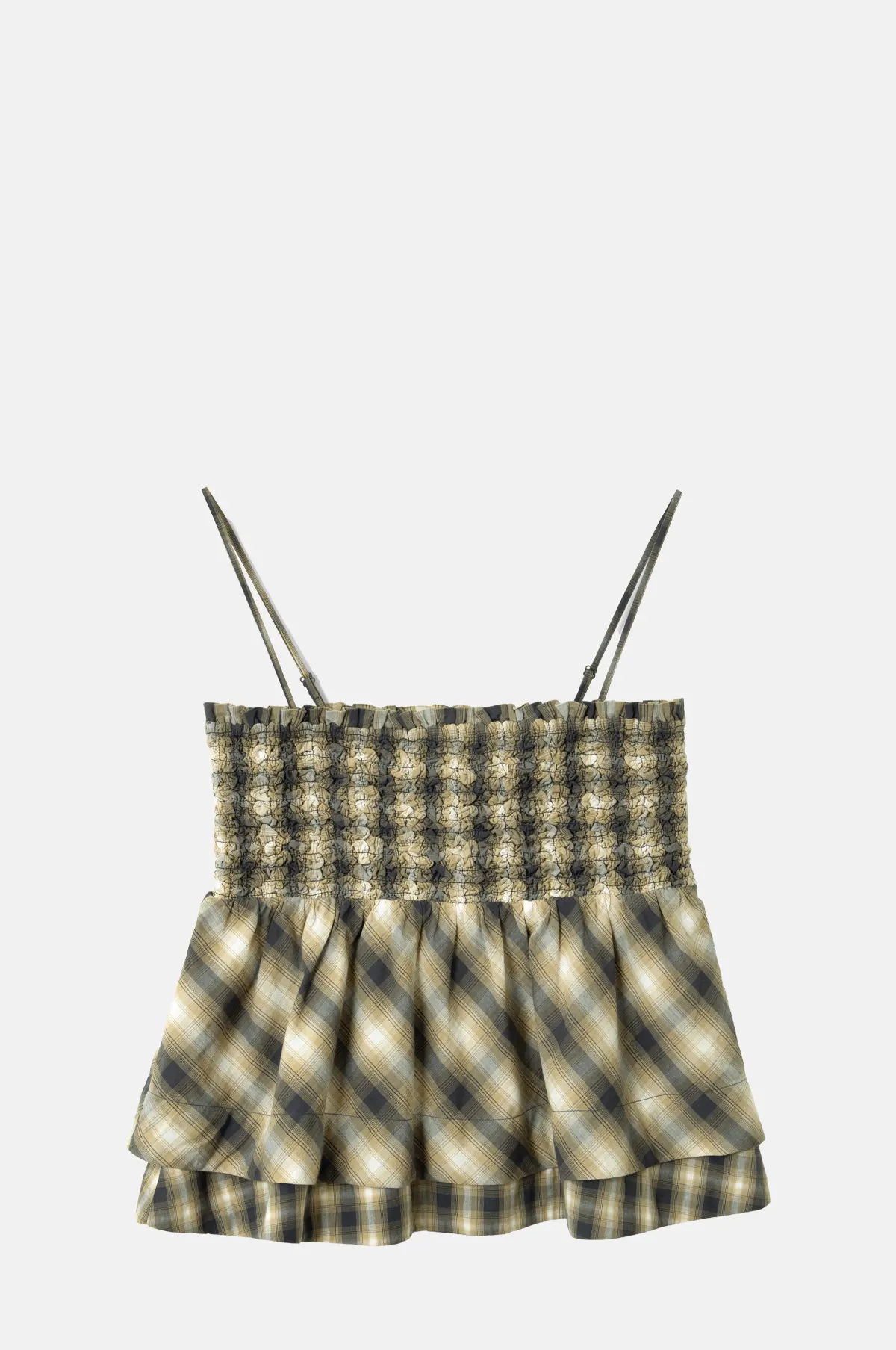 Smocked Check Cami Top - OEM