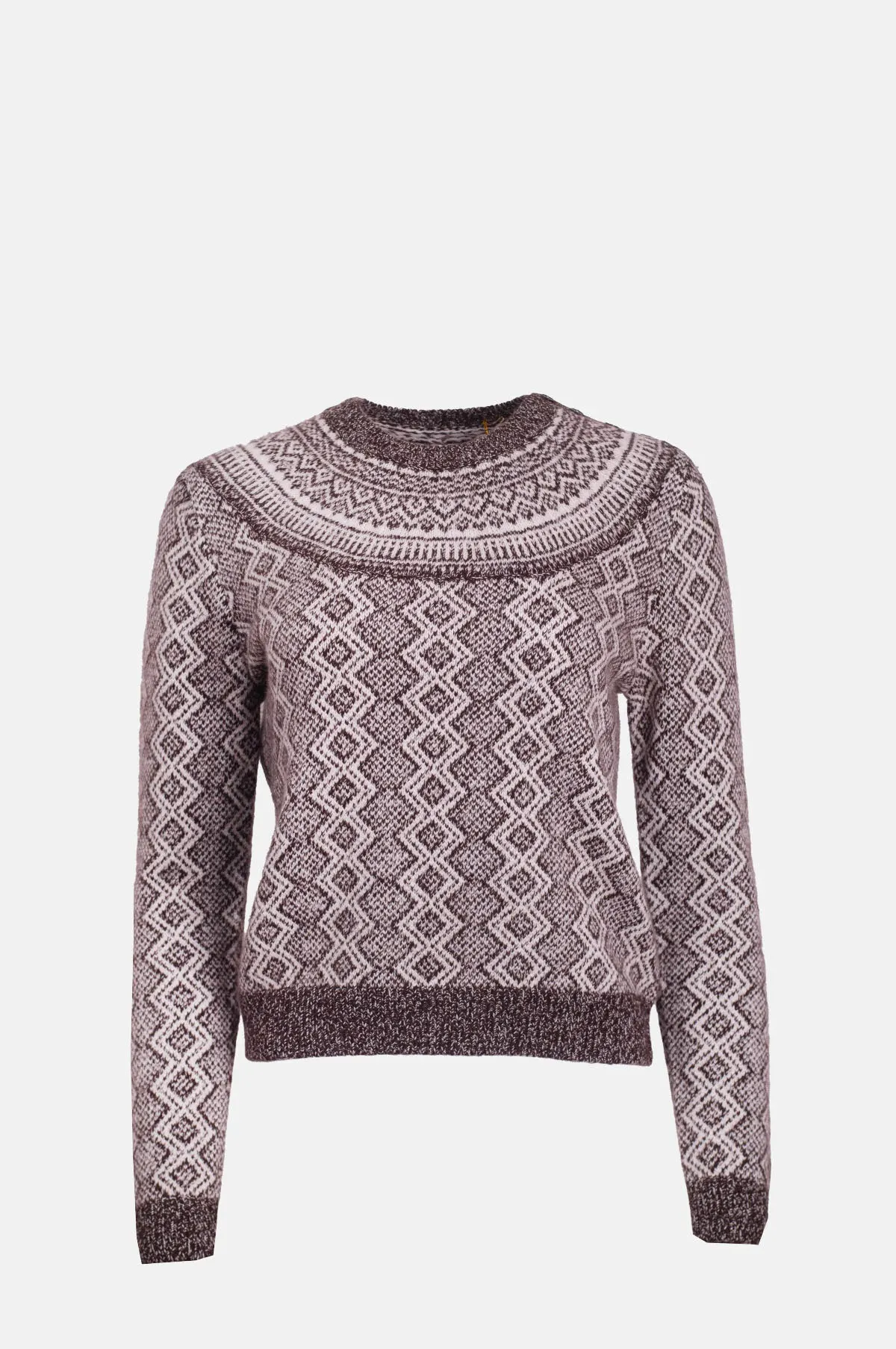 Jacquard Yoke Wool Cashmere Crew - OEM