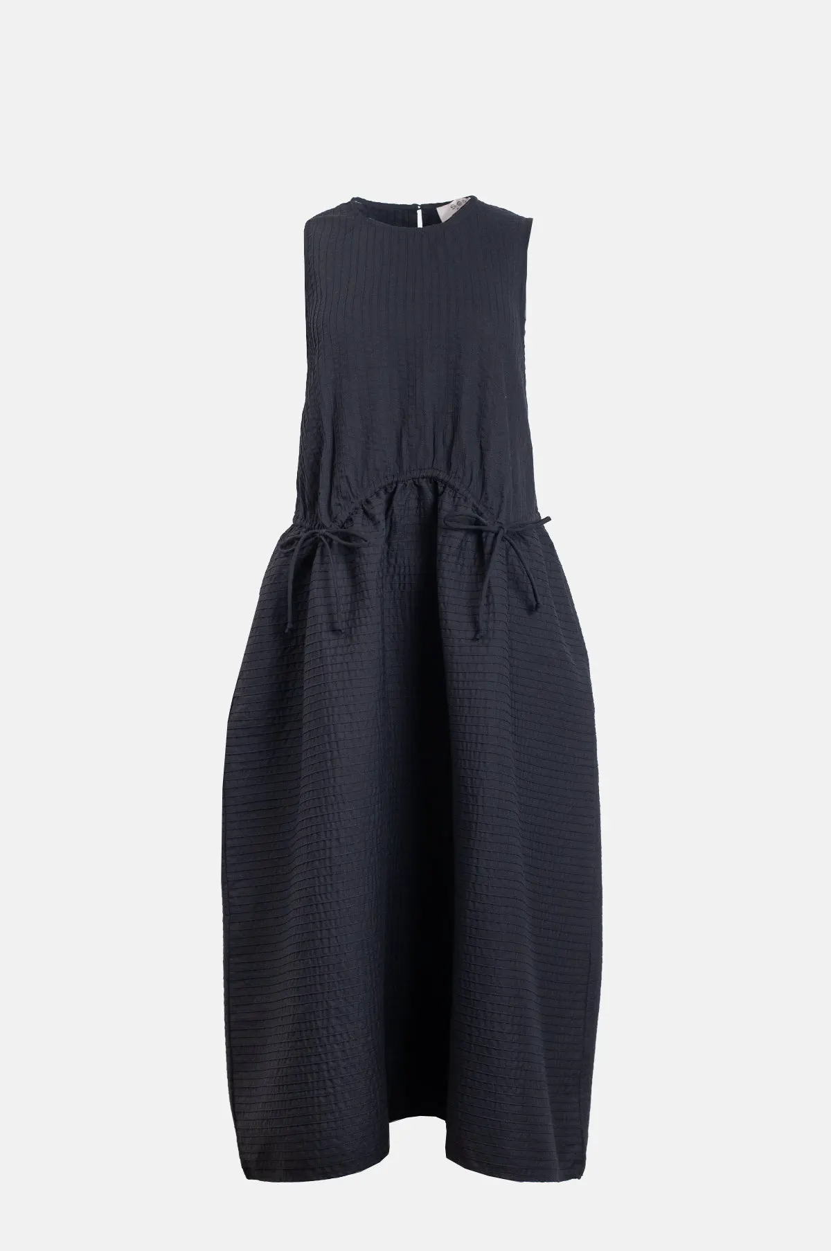 Pintuck Tie Waist Midi Dress - OEM