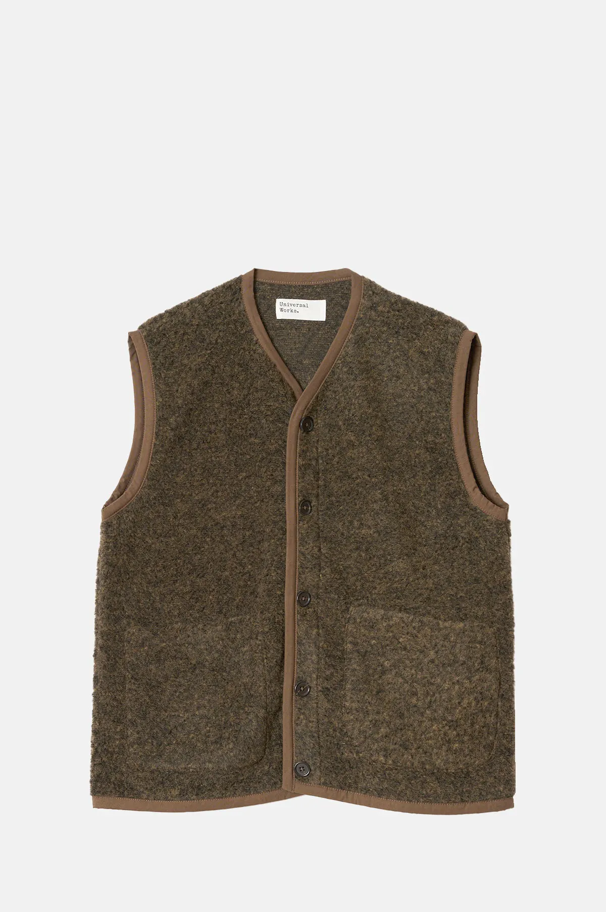 Brown Boucle Fleece Gilet - OEM