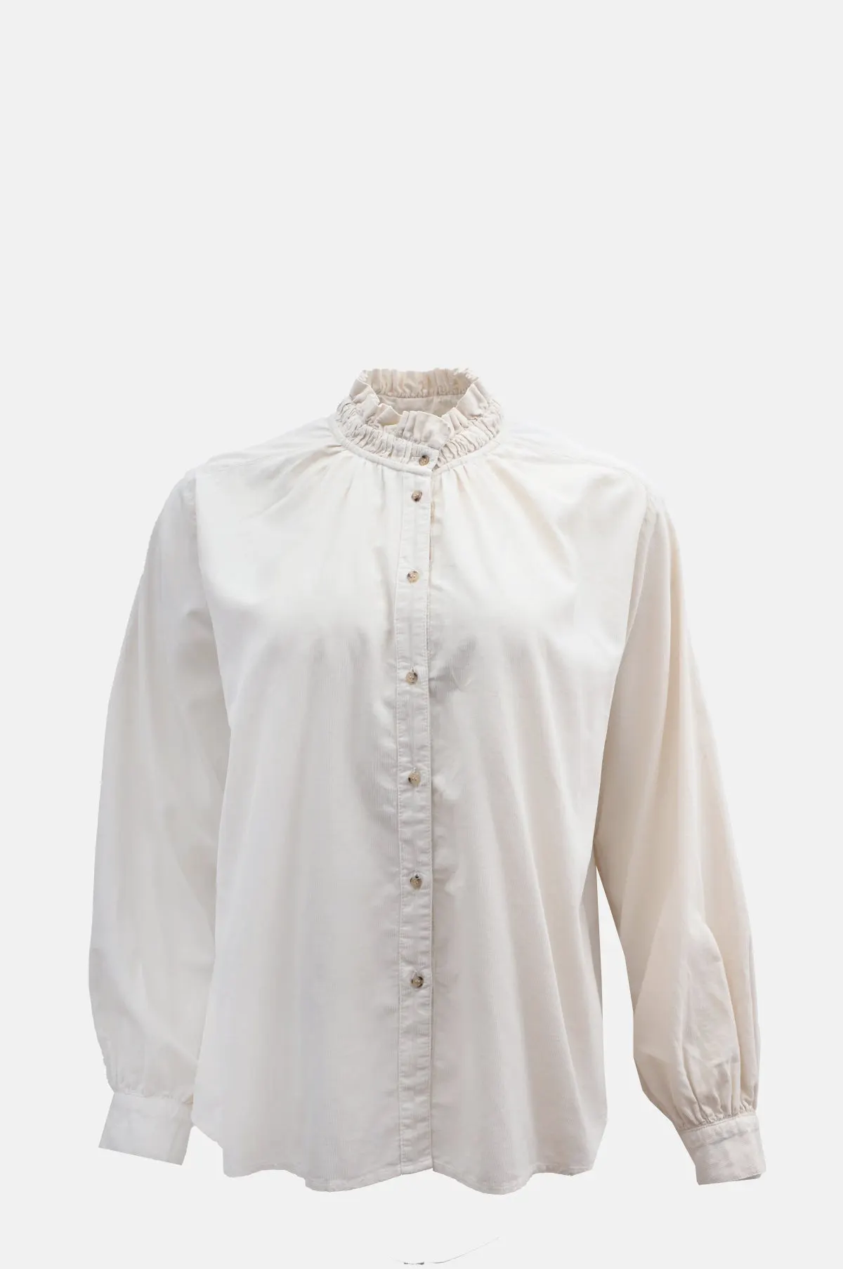 Fine Cord Velvet Blouse Ecru - OEM