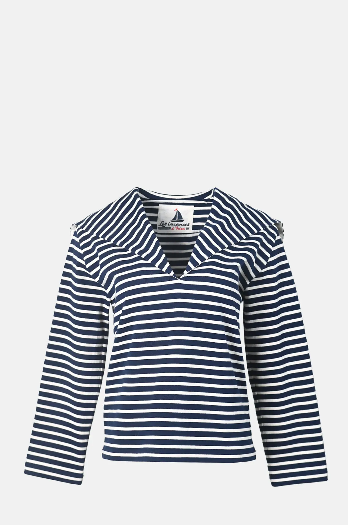 Striped Sailor Collar Shirt - OEM