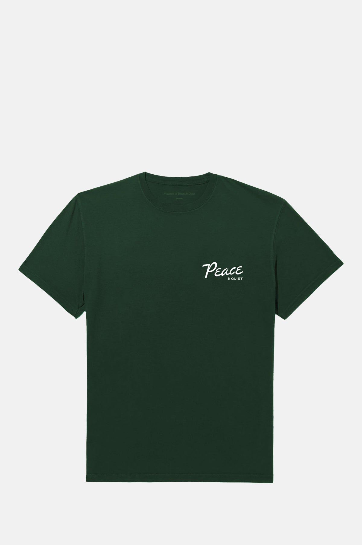 Forest Green Cotton Crewneck T-Shirt with Chest Graphic Print - OEM