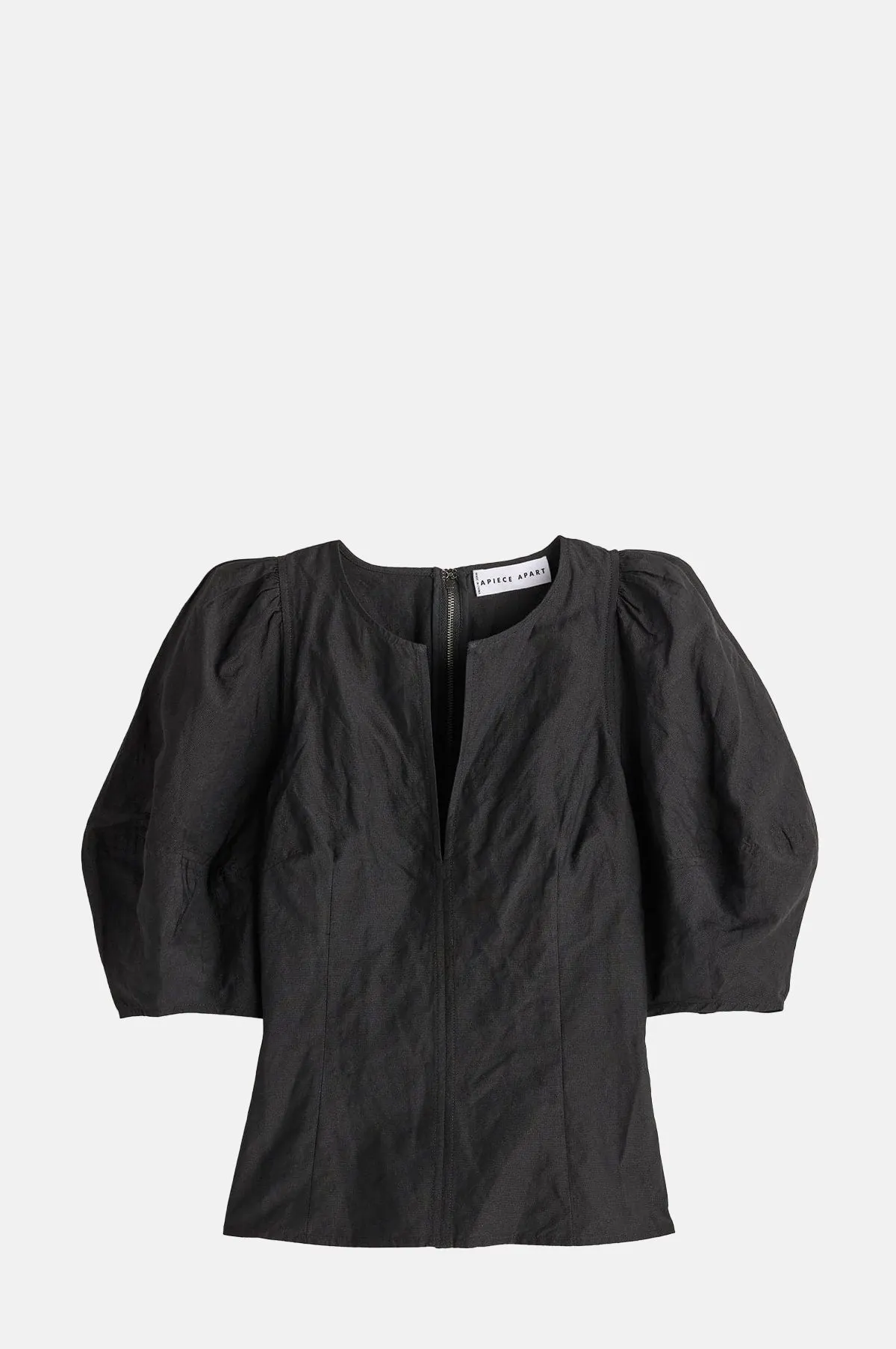 Sculpted Cropped Lantern Sleeve Top - OEM