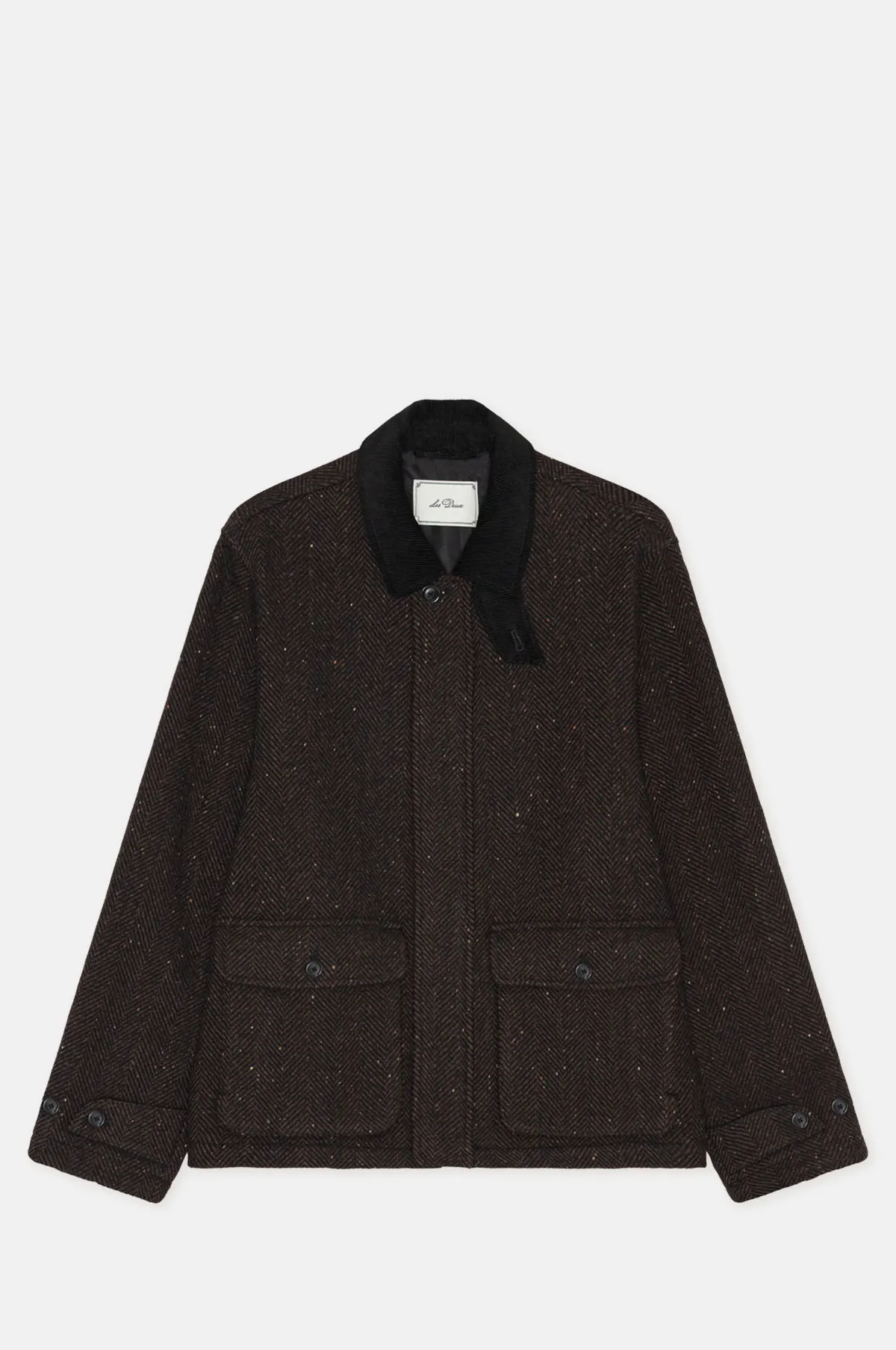 Herringbone Wool Blend Zip Jacket - OEM