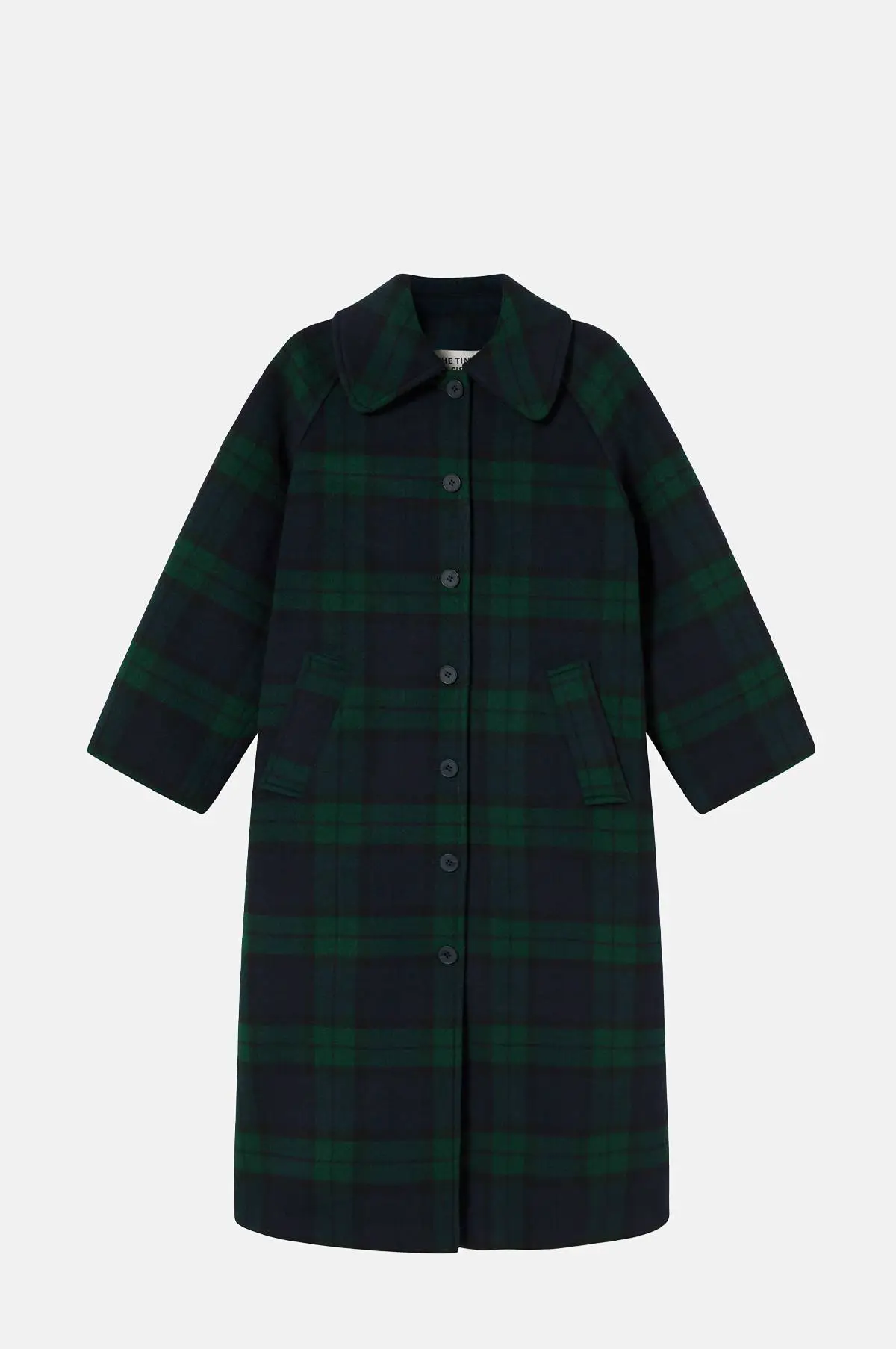 Long Wool Check Coat - OEM