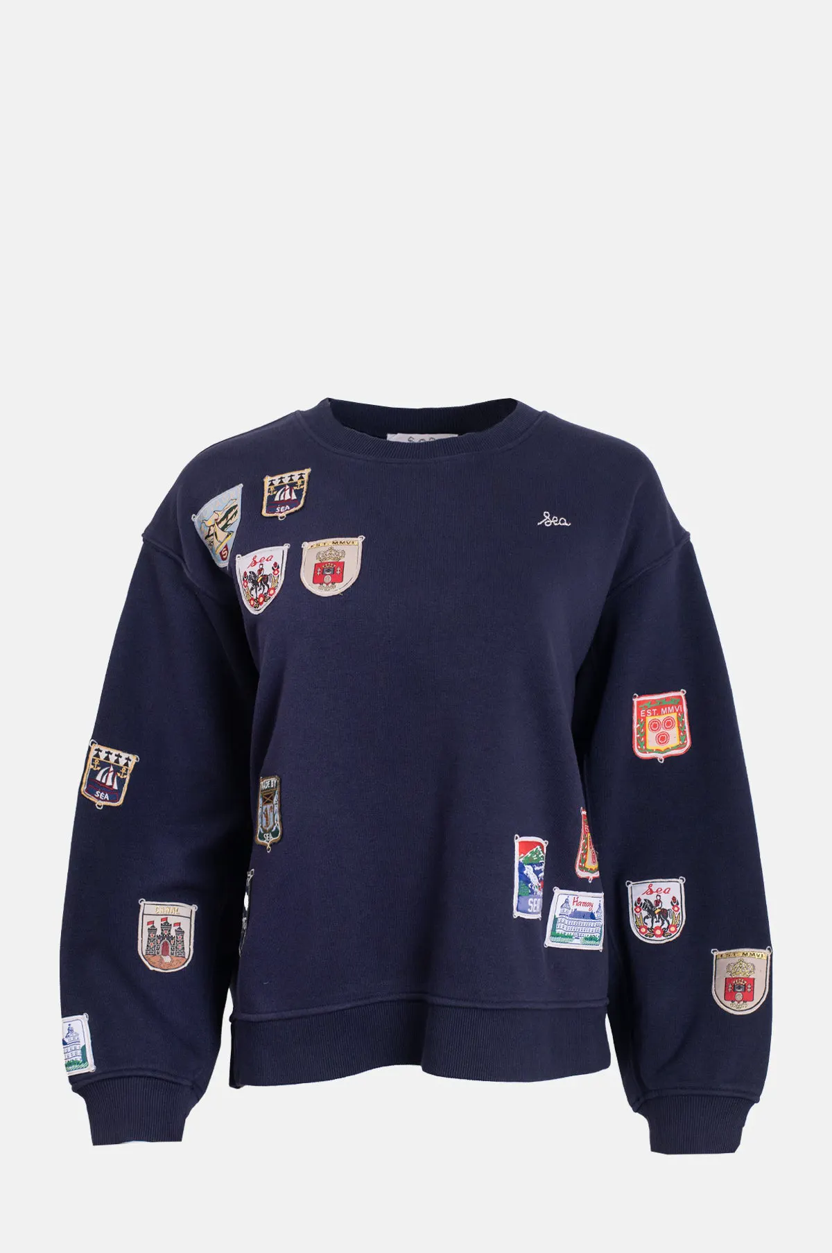 Patchwork Crew Neck Sweatshirt - OEM