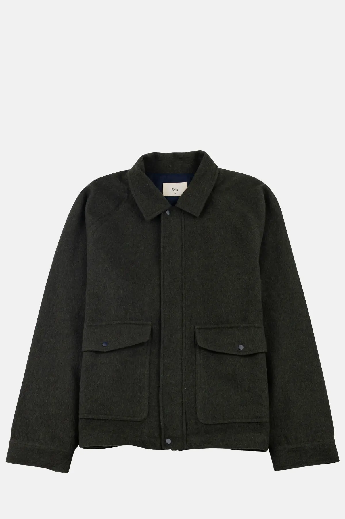 Recycled Wool Blend Cropped Raglan Coat - OEM