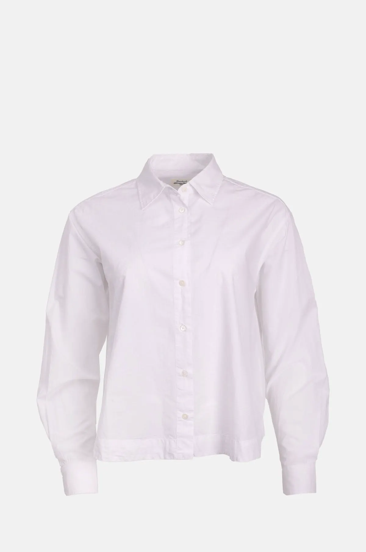 White Cotton Poplin Billowing Volume Shirt - OEM