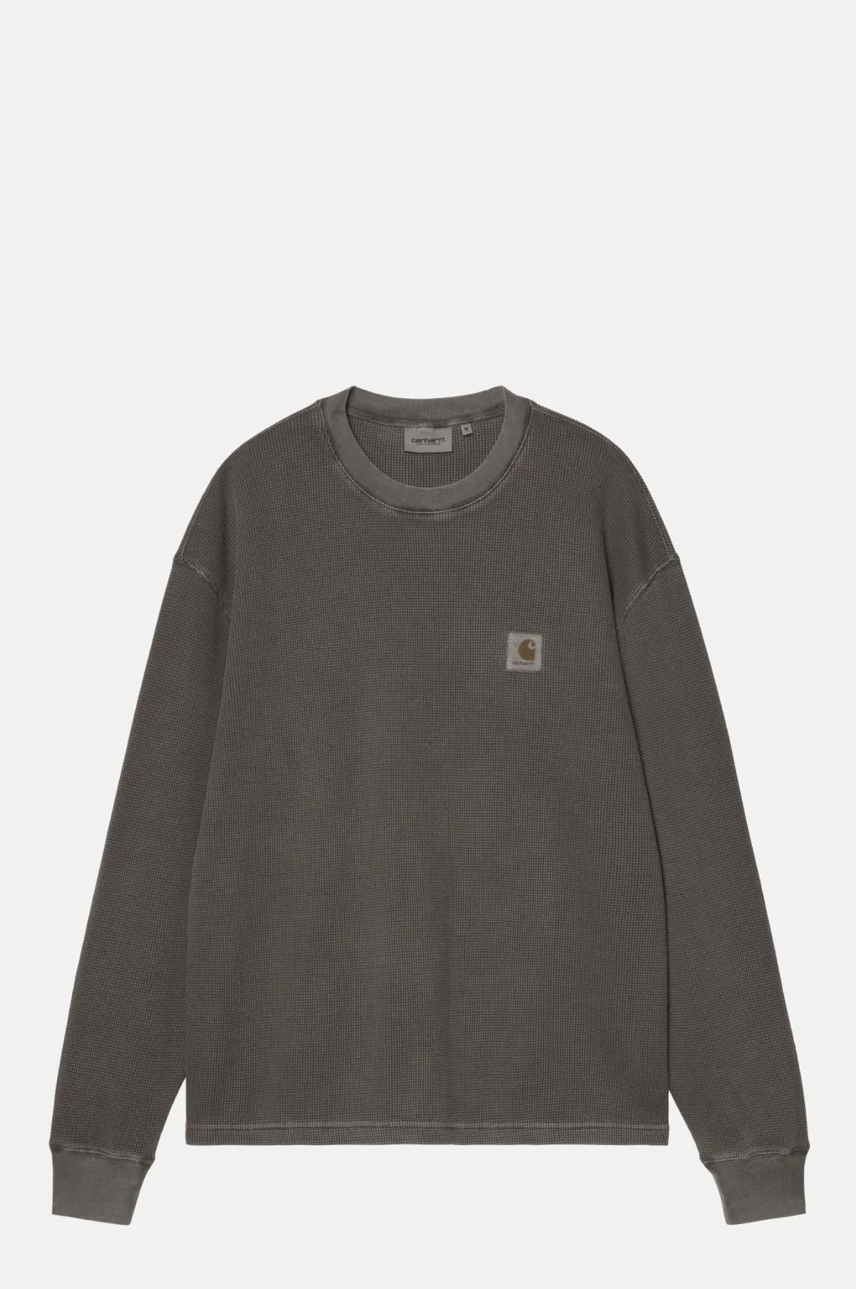 Black Heavyweight Waffle Long Sleeve T-Shirt - OEM