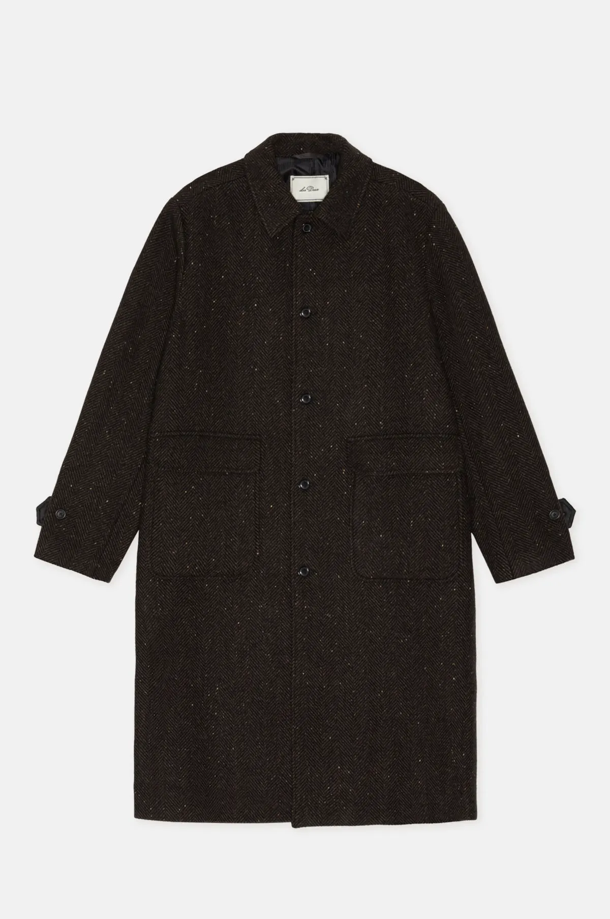 Herringbone Wool Blend Raglan Coat - OEM