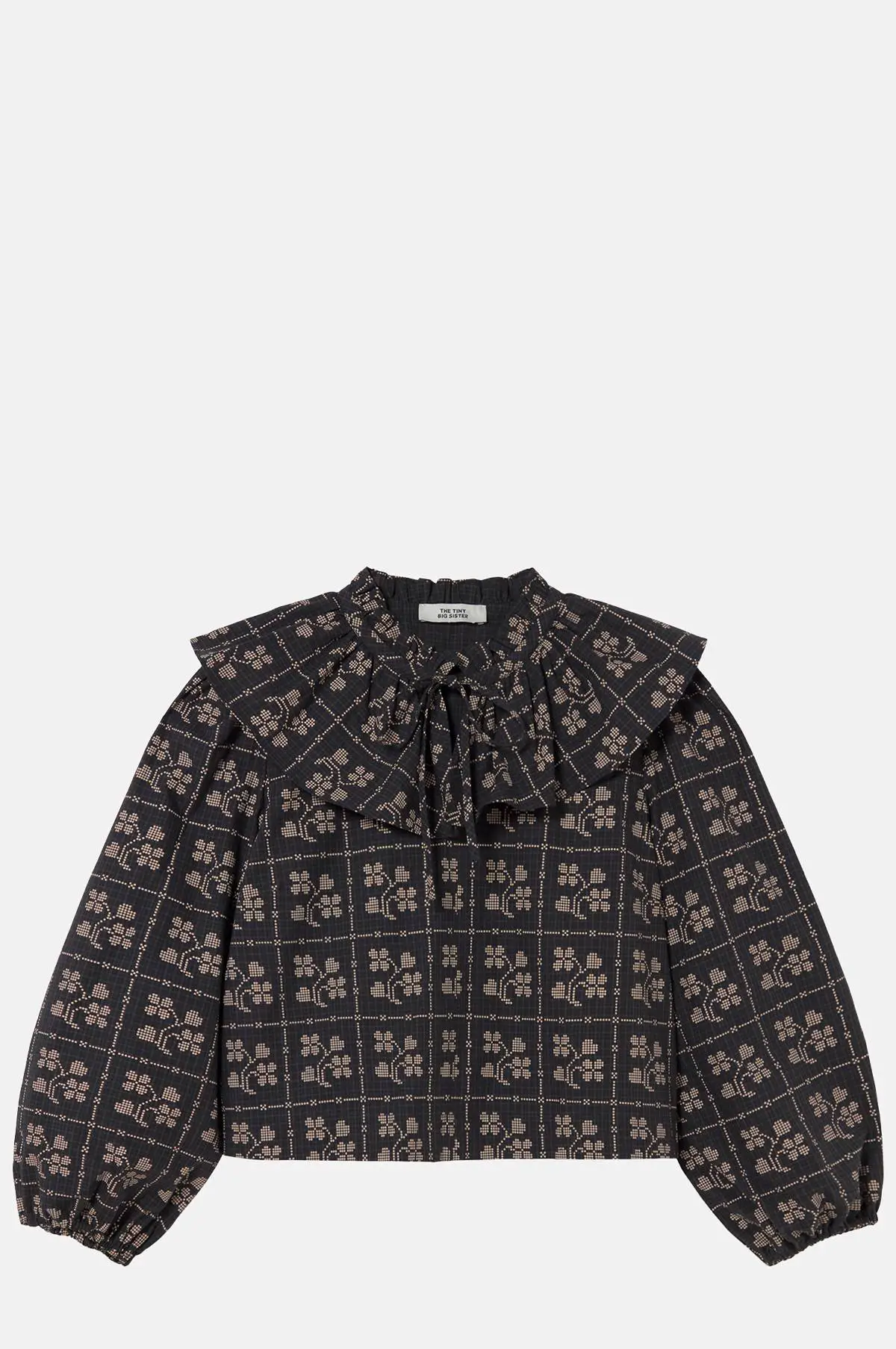 Print Cotton Blouse with Puff Sleeves - OEM