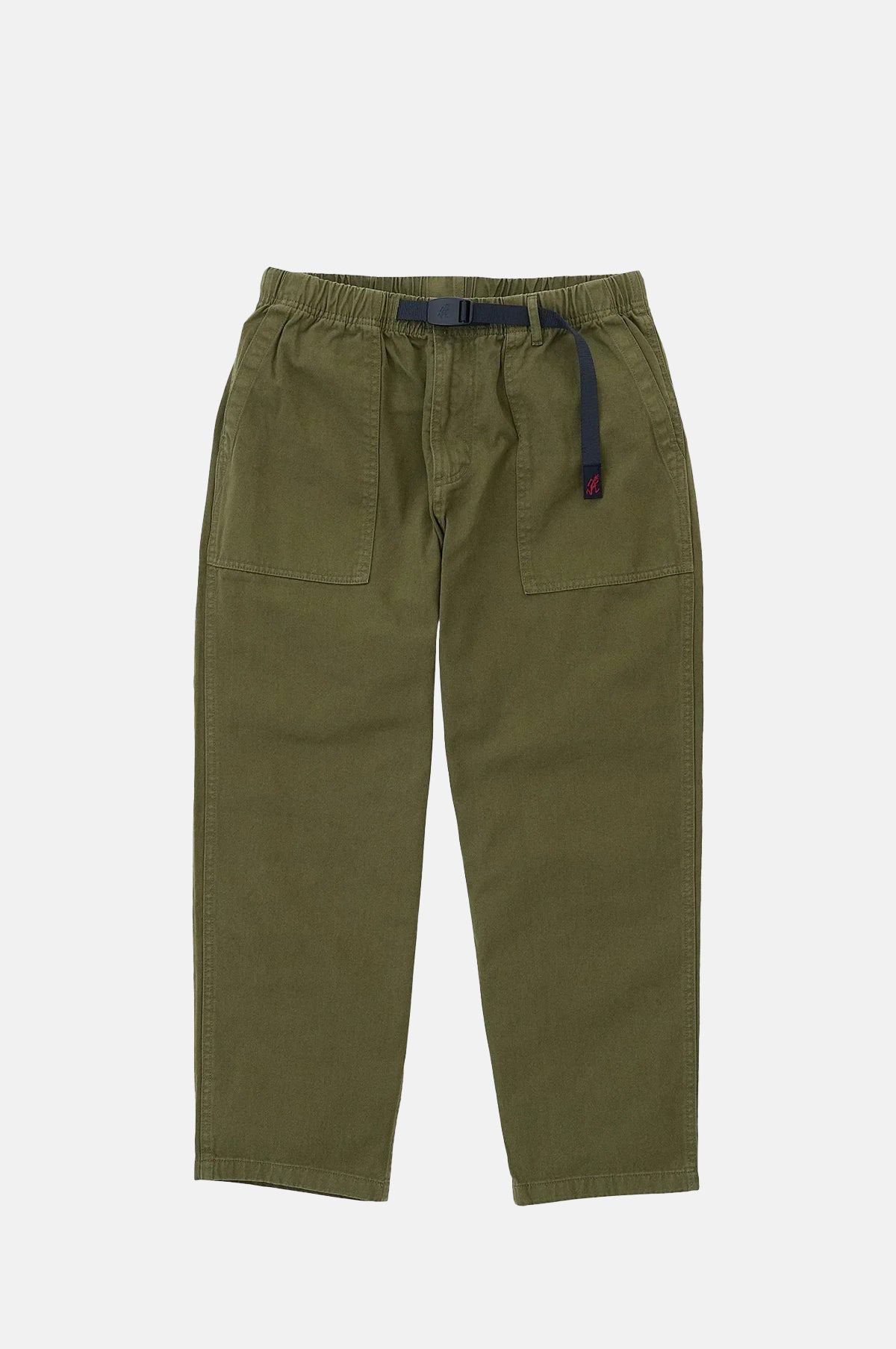 Olive Loose Tapered Cotton Twill Pant - OEM