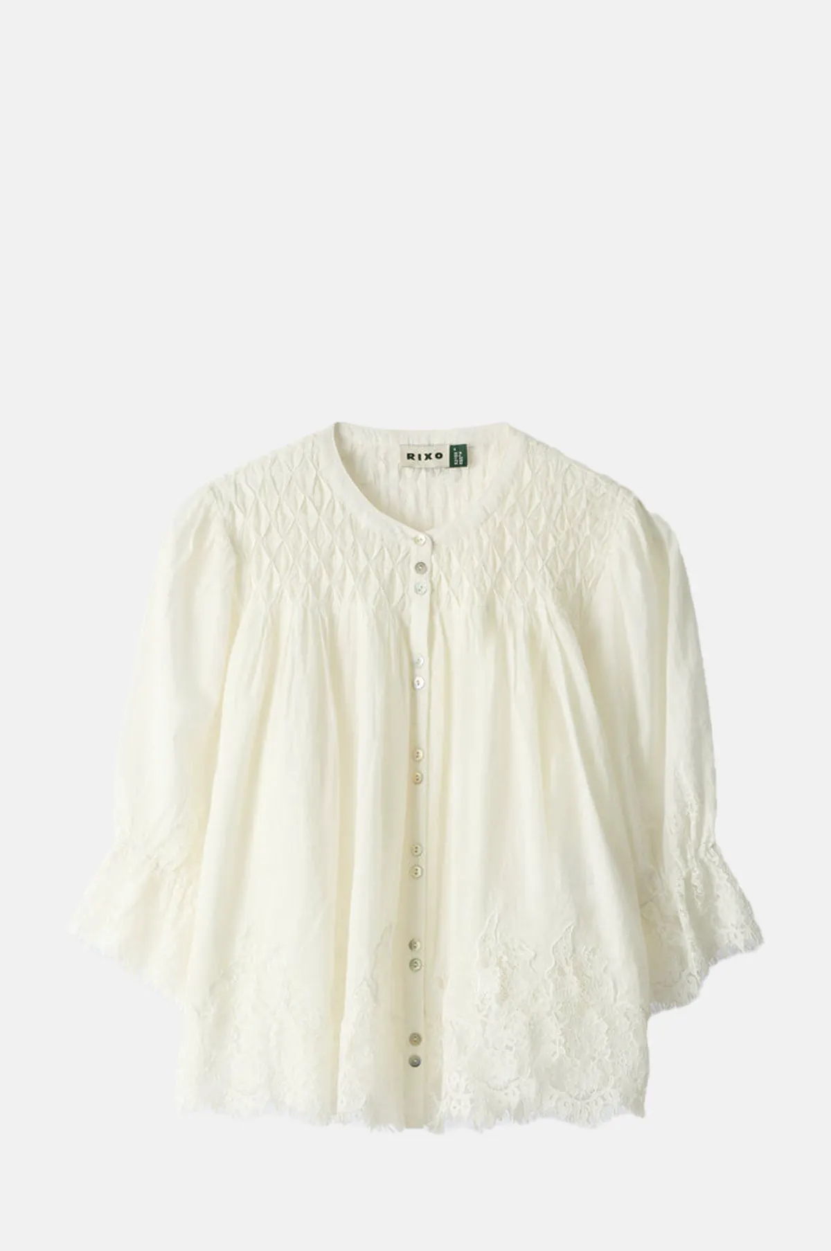 Boxy Lace Trim Blouse - OEM