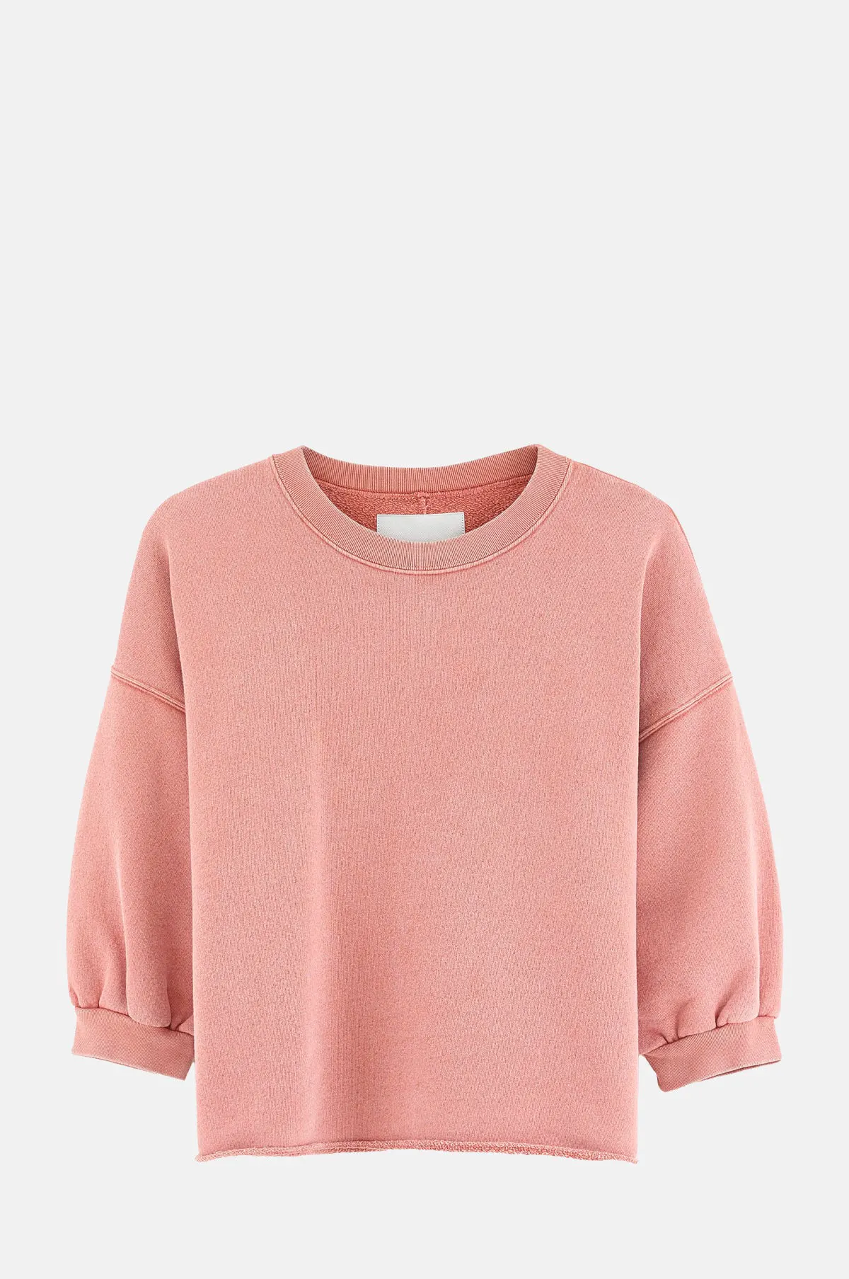 Cropped Balloon Sleeve High Low Hem Sweatshirt - OEM